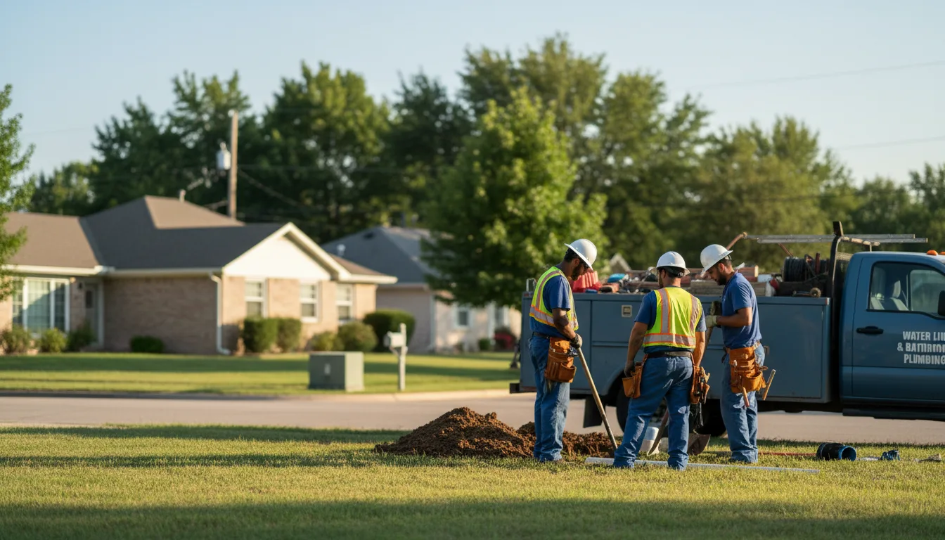 Residential water line and bathroom plumbing service in Cleveland, TX